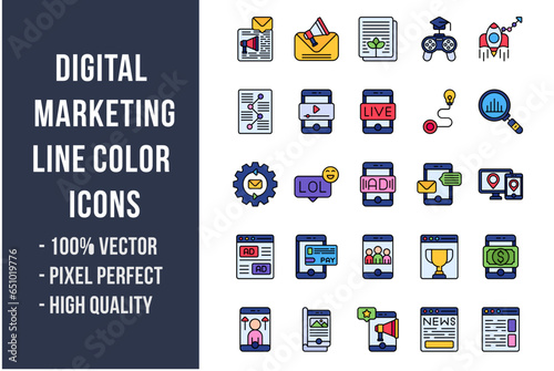 Digital Marketing Flat Icons