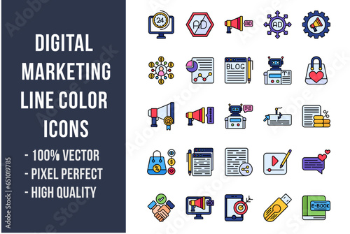 Digital Marketing Flat Icons