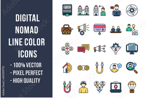 Digital Nomad Flat Icons