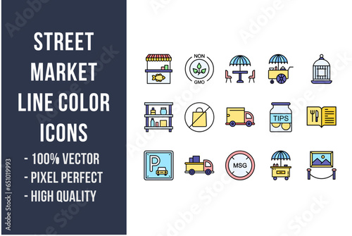Street Market Flat Icons