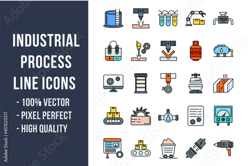 Industrial Process Flat Icons