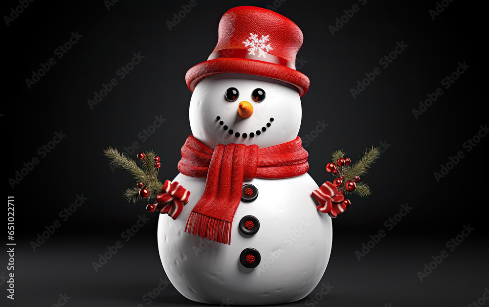 snowman on a black background cut out transparent isolated on white background ,PNG file ,artwork graphic design illustration.
