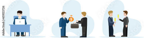 Business conference set. human manager searching potential job candidates with applying for work position, Job recruitment process concept. 