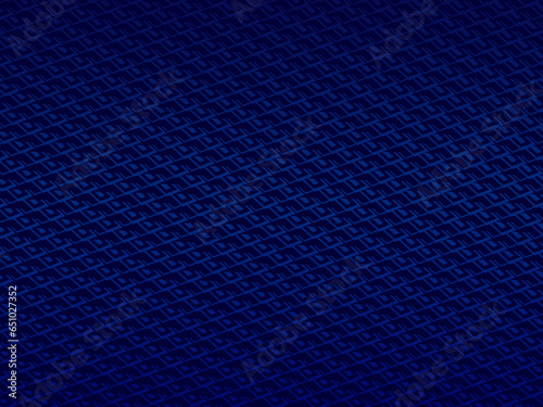 Abstract blue steel wire background with blue glowing lines with empty space for design. Modern technology innovation concept background. Perforated dark blue metal sheet.