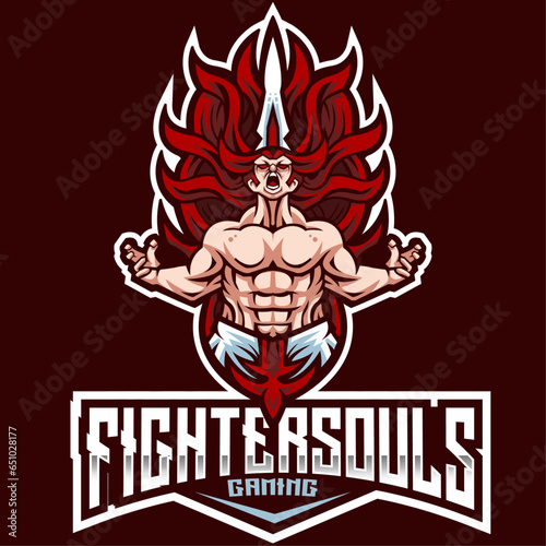 Fighter Souls Esport Logo Template photo