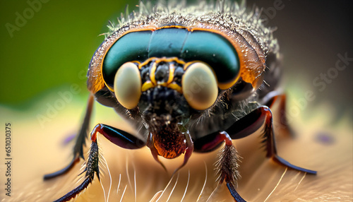 Fly macro insect nature animal eye bug close small wildlife head portrait color sharp © Tatiana