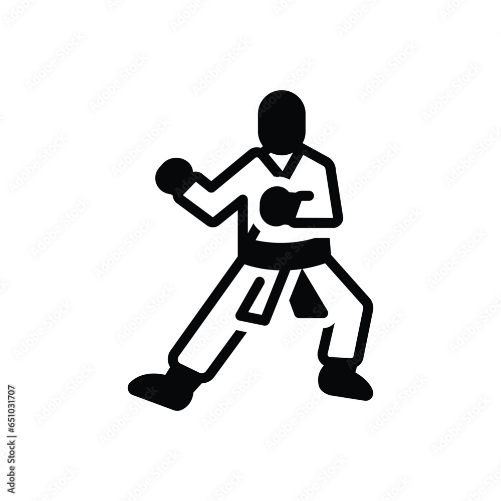 Black solid icon for judo Black solid icon for judo
