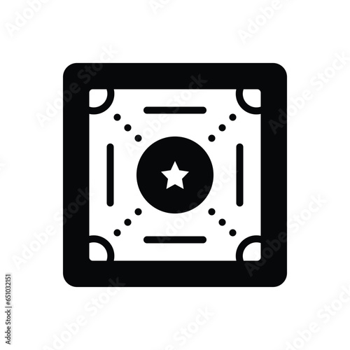 Black solid icon for carrom 