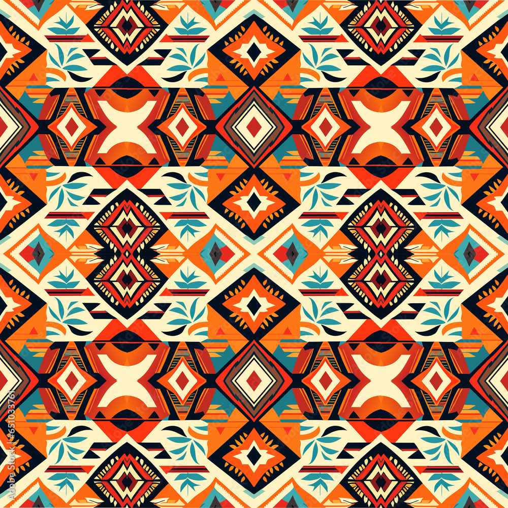 Tribal vintage ethnic seamless pattern. Aztec background.