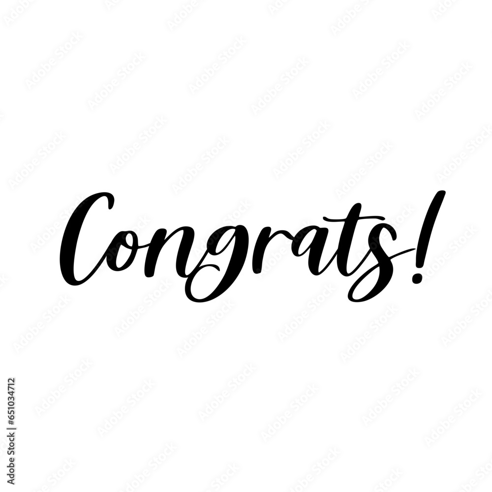 Congrats on typography handwritten lettering text calligraphy 