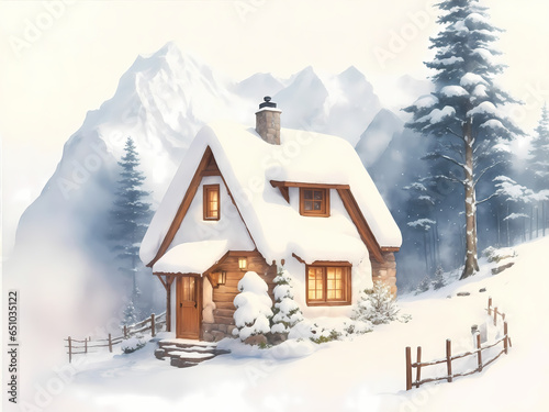 house in the snow