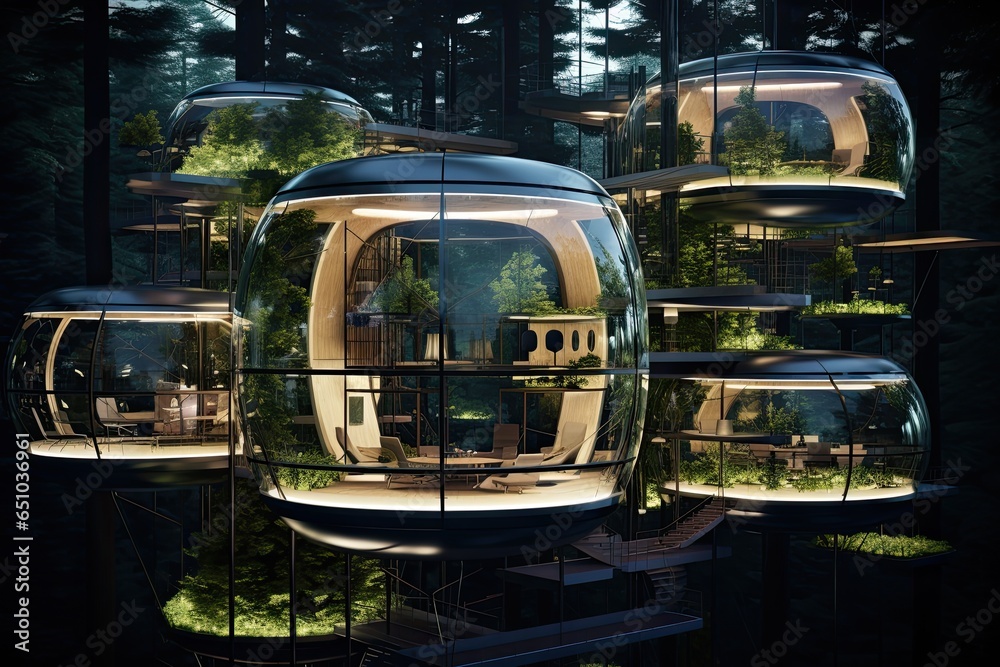 Futuristic Building, Tree House Constructions, Substanable Living and modern Architecture