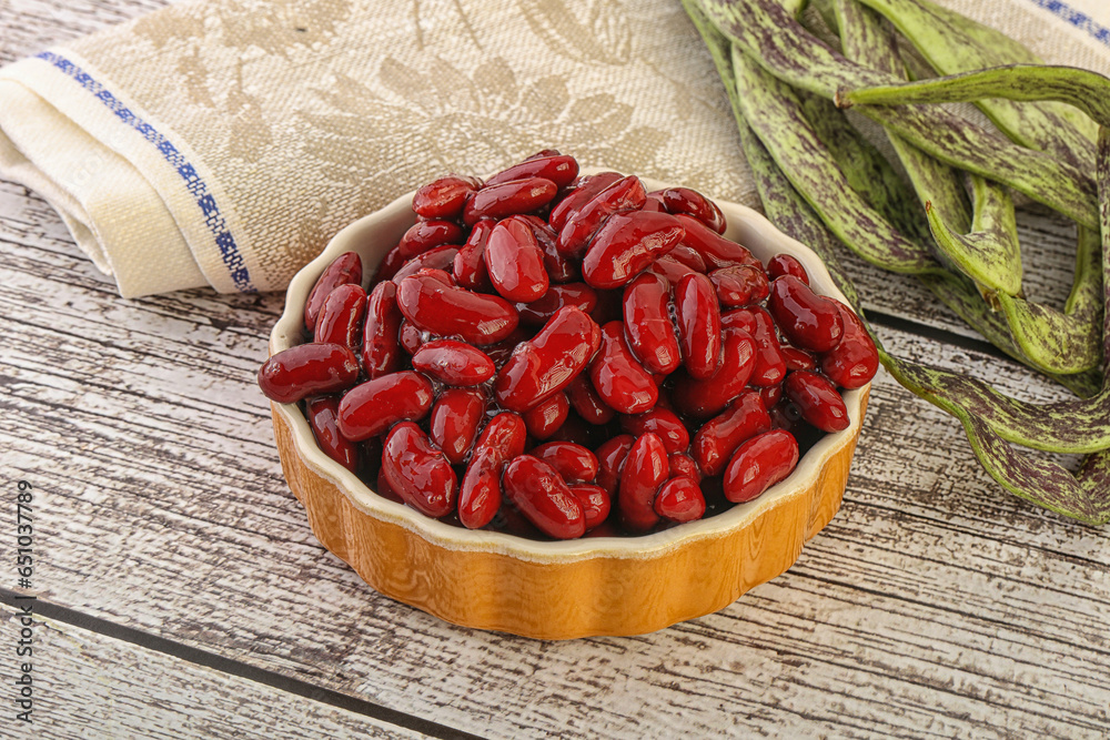 Baked red canned bean in the bowl Baked red canned bean in the bowl