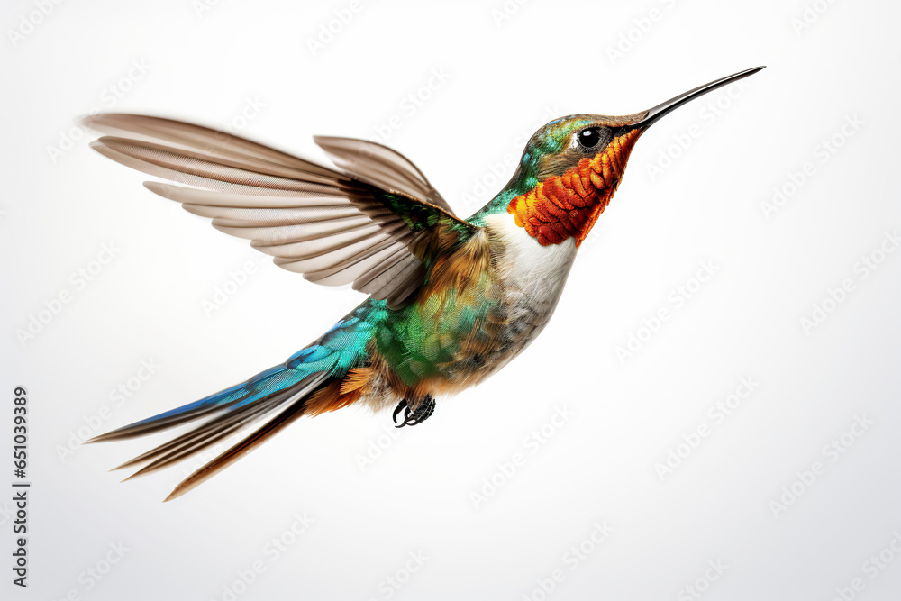 Obraz premium Hummingbird on white background.