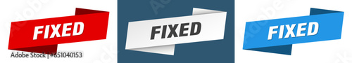 fixed banner. fixed ribbon label sign set