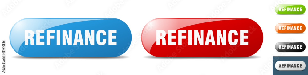 refinance button. key. sign. push button set refinance button. key. sign. push button set