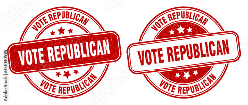 vote republican stamp. vote republican label. round grunge sign