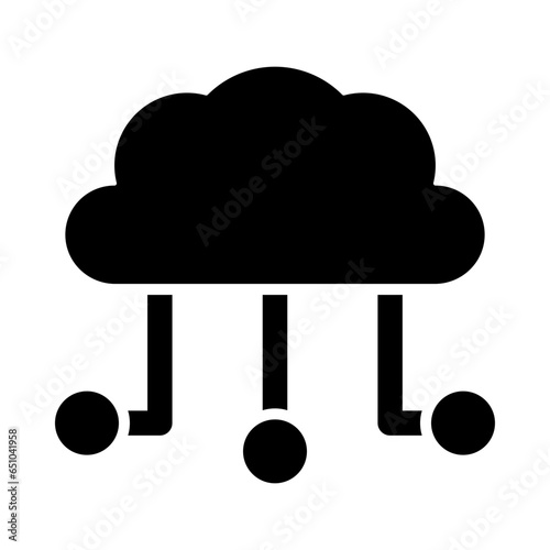 Cloud Compution Glyph Two Color Icon Design