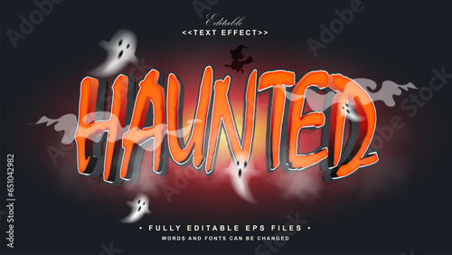 editable haunted text effect.typhography logo