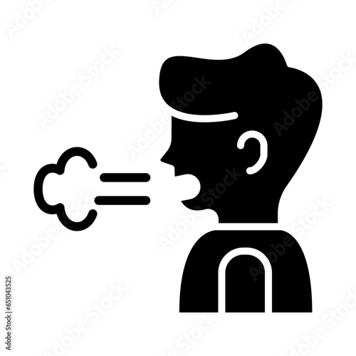 Bad Breath Glyph Two Color Icon Design