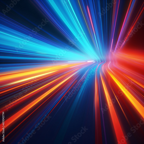 Abstract colorful background with neon rays of light 