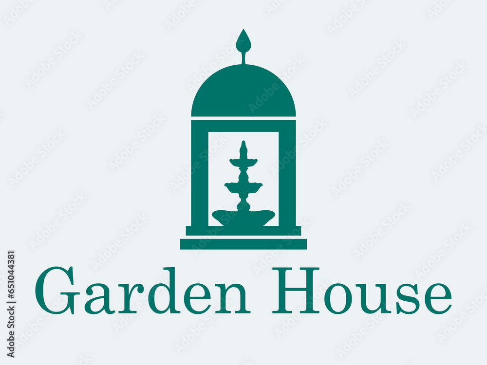 royal garden house and fountain symbol icon design. Nature, trees illustration, logo concept. royal garden house and fountain symbol icon design. Nature, trees illustration, logo concept.