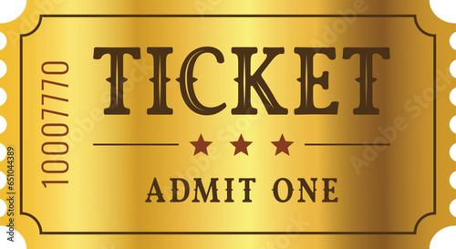 Isolated gold ticket