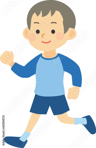 走る男の子のイラスト