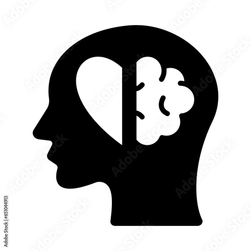 Emotional Intelligence Glyph Two Color Icon Design