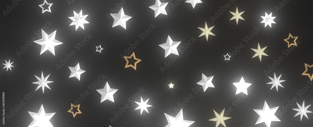 Descendant Christmas Constellations: Mind-Blowing 3D Illustration of Falling Festive Star Patterns