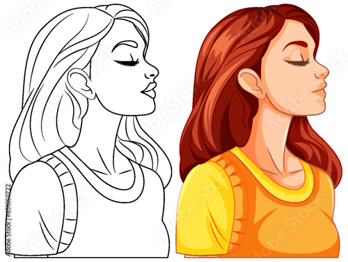 Woman closing eyes kissing
