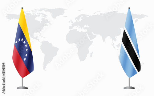 Venezuela and Botswana flags for official meeting