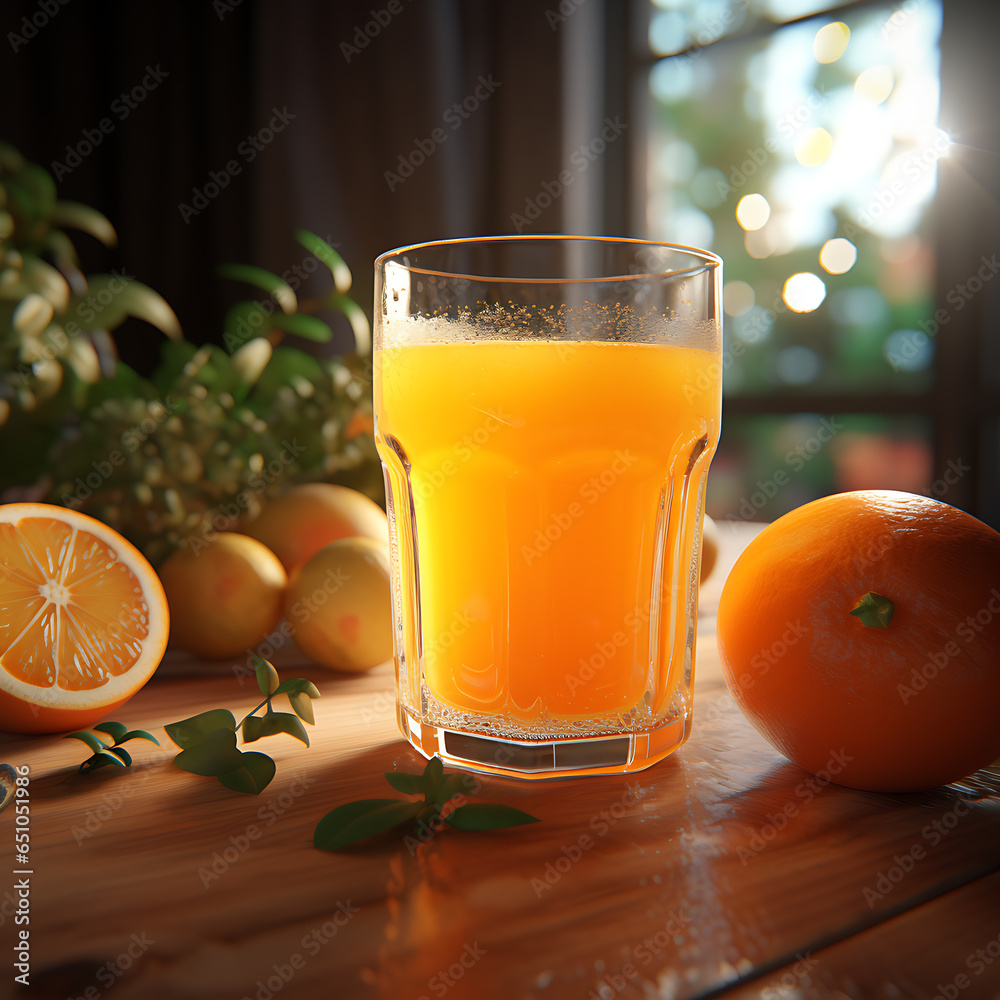Fototapeta premium Fresh Orange Juice ai generated