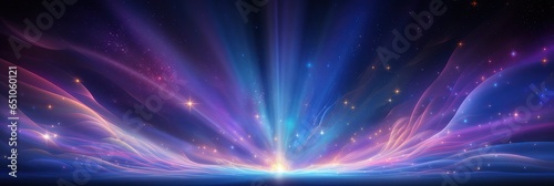 dynamic dance of celestial light beams creating harmonious symphony of colors