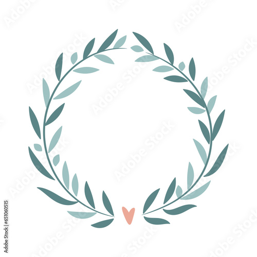 Abstract foliage wreath. Vector illustration.