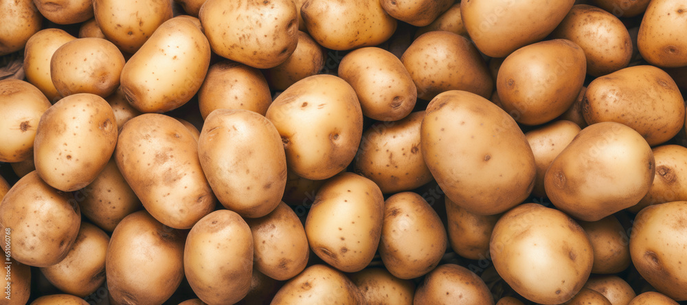 Summertime brings a rich harvest of yellow potatoes, whole and ready for cooking, showcasing the joys of vegetable husbandry and a delicious addition to one's diet. Summertime brings a rich harvest of yellow potatoes, whole and ready for cooking, showcasing the joys of vegetable husbandry and a delicious addition to one's diet.