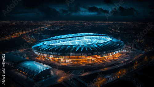 Arena city view football night field stadium aerial competition soccer architecture sport photo