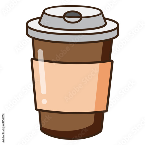 Paper coffee cup. Flat style design vector illustration.
