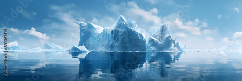 Glacial Iceberg Floating in Arctic Waters photo