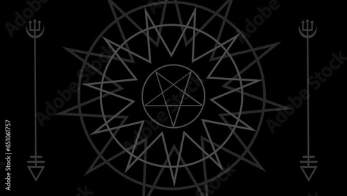 gothic, occult sign with pentagram photo
