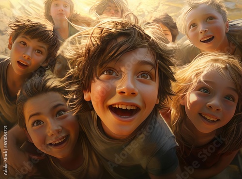 A group of joyful children