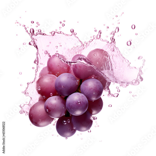drink splash with grape, water splash and fruit beverage with grape, Realistic flow of refreshment © Marut