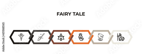 devil, broomstick, karakasakozou, genie, mermaid, centaur outline icons. editable vector from fairy tale concept. infographic template.
