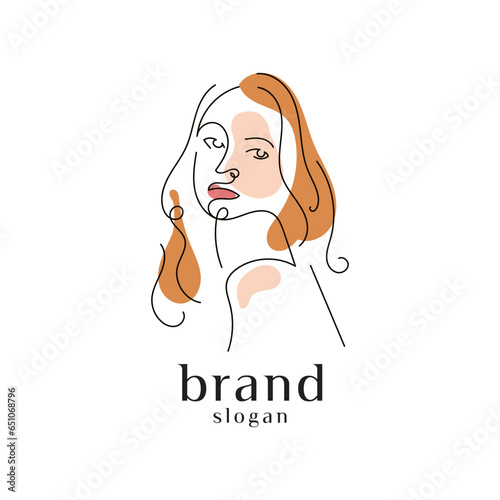 female line minimalist concept for salon business brand - Vector logo