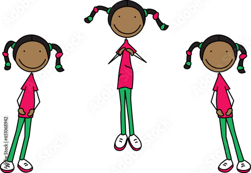 Happy kid exercises - side to side jump