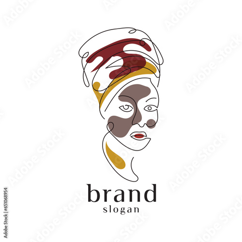 female line minimalist concept for salon business brand - Vector logo