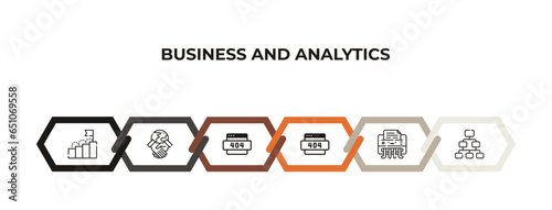 achievement, partnership, department head, value chart, shredder, hierarchy outline icons. editable vector from business and analytics concept. infographic template.
