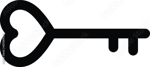 Heart shaped key icon . Key in heart shape icon . Vector