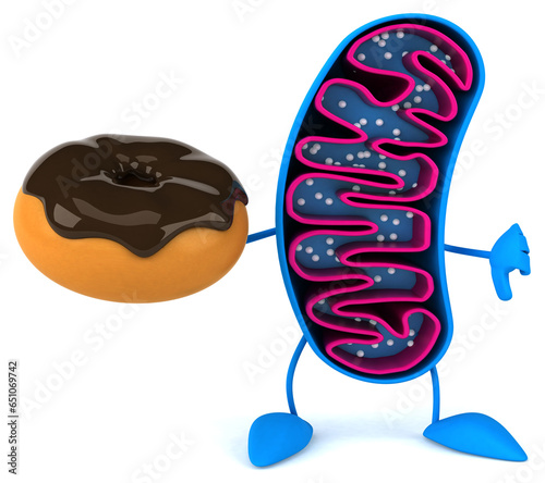 Fun 3D cartoon mitochondria character