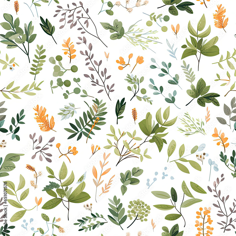 Obraz premium Beautiful Botanical floral patterns, AI Generated